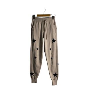 Pink Martini Women's Tan Star Print Jogger Pant